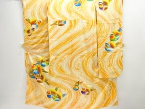 アンティーク　鴛鴦模様刺繍振袖